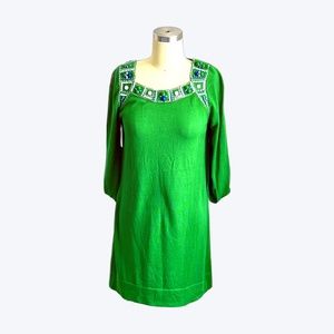 Beaded Max Azria Midi Dress (Green)